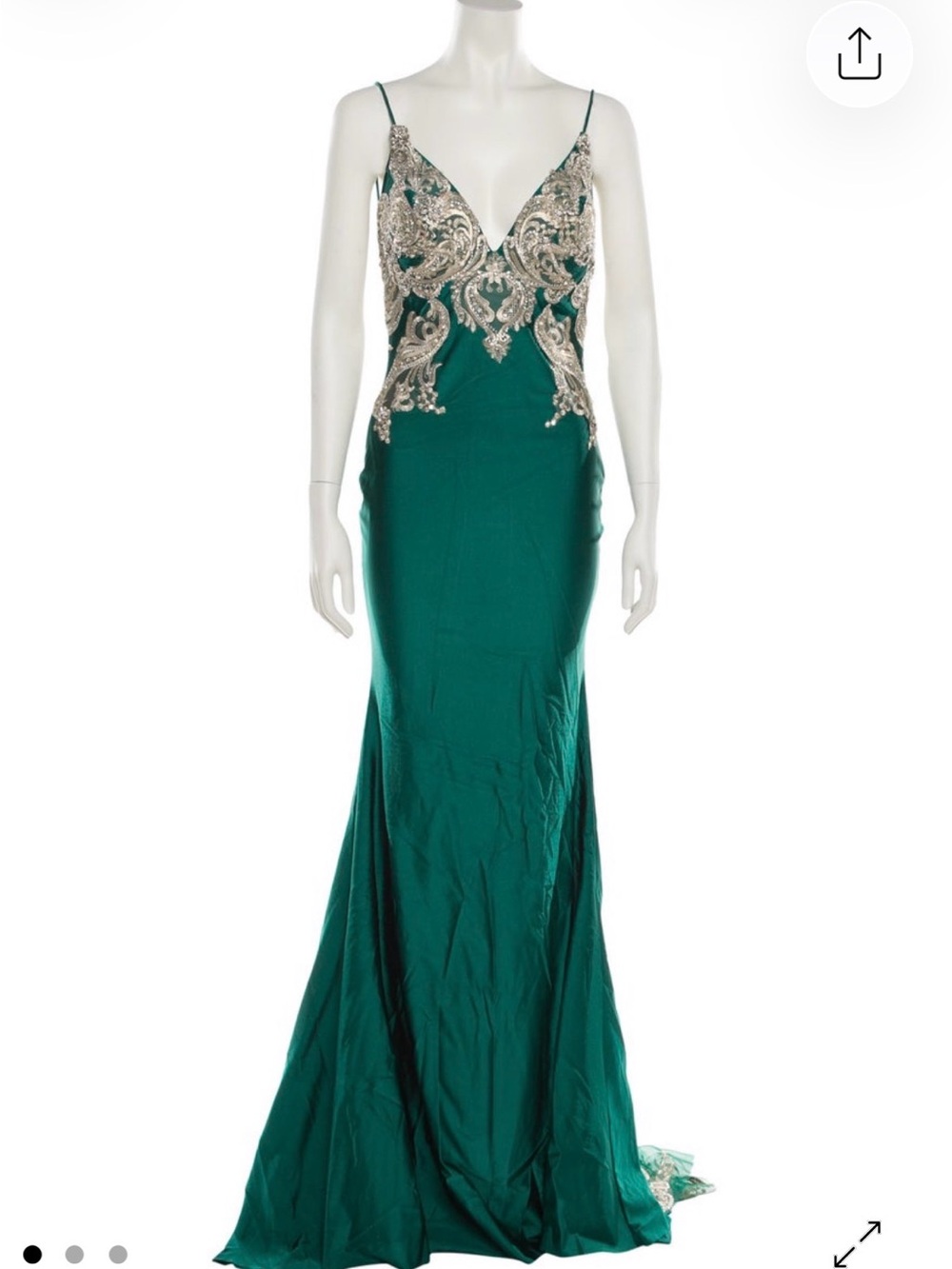 NWT! Portia and Scarlett Emerald Green Embellished Evening Gown
